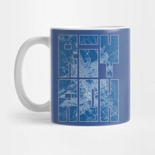 Riyadh, Saudi Arabia City Map Typography - Blueprint Mug